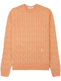 Sporty & Rich logo-embroidered cable-knit jumper