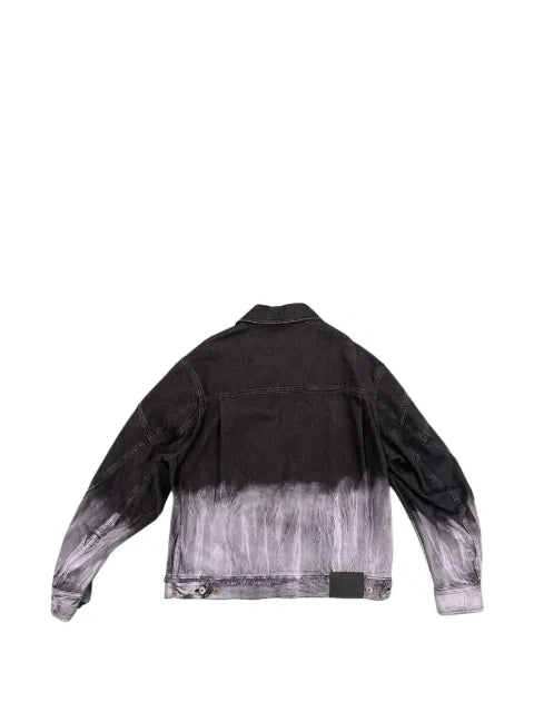 Feng Chen Wang disstressed-effect tie-dye denim jacket