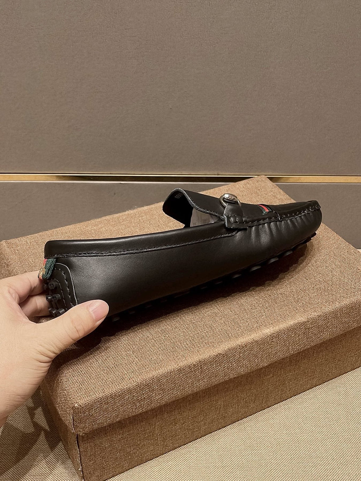 Gucci Men's Black Stripe Bit Loafers