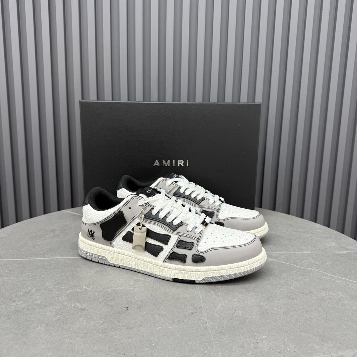 AMIRI Mint Green Paneled Low-Top Sneakers