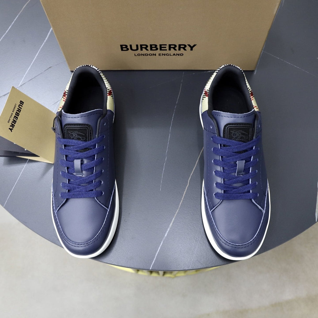 Burberry Check-Heel Low-Top Sneakers