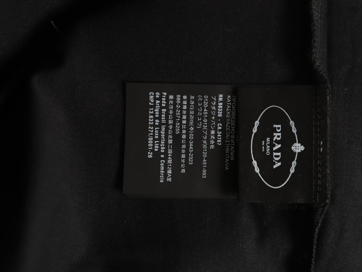 Prada Tonal Outlined Lettering T-Shirt - Black